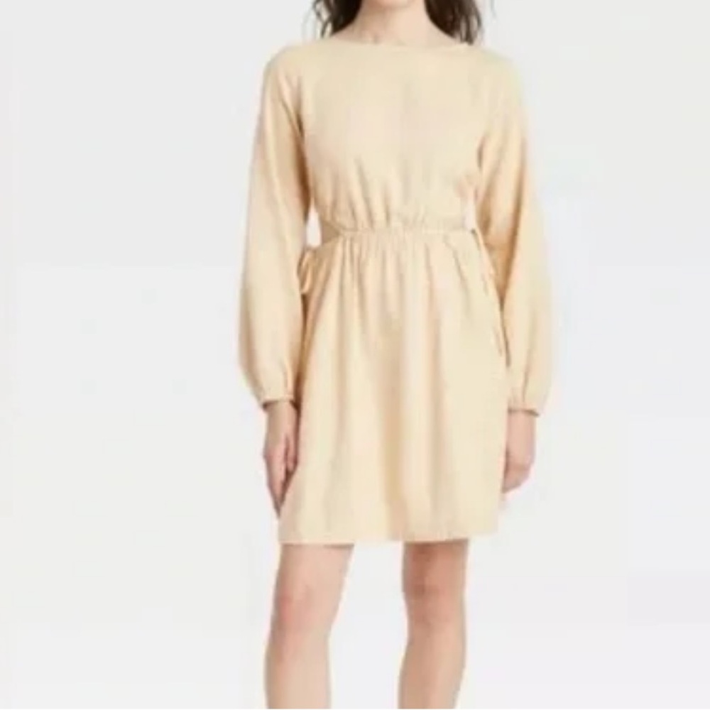 Universal Thread Chic Beige Long Sleeve Dress - image 3